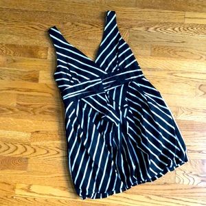 V-neck black & white dress, L